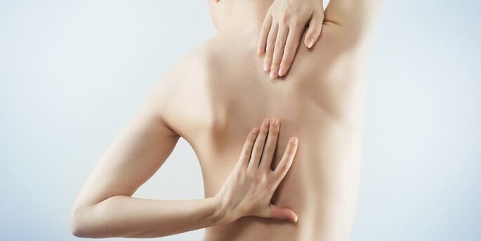 pain between the shoulders with thoracic osteochondrosis